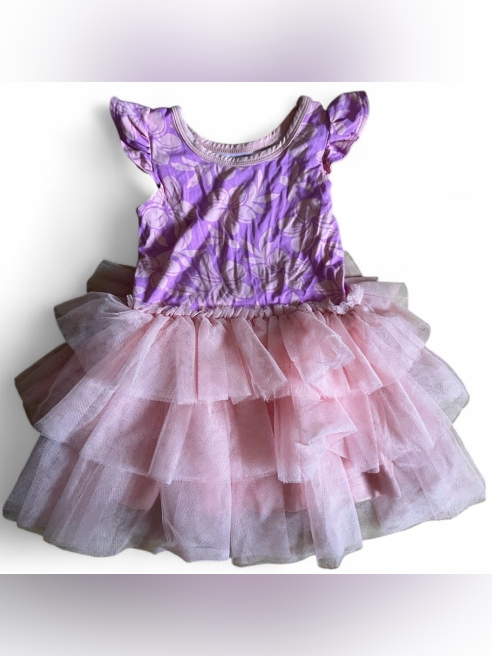 Coco Moon Hawaii Pink Floral Bamboo Tutu Dress Girls 2T